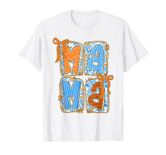 Preppy Fall Mama Coquette Bows Mom Fall Thanksgiving Women T-Shirt