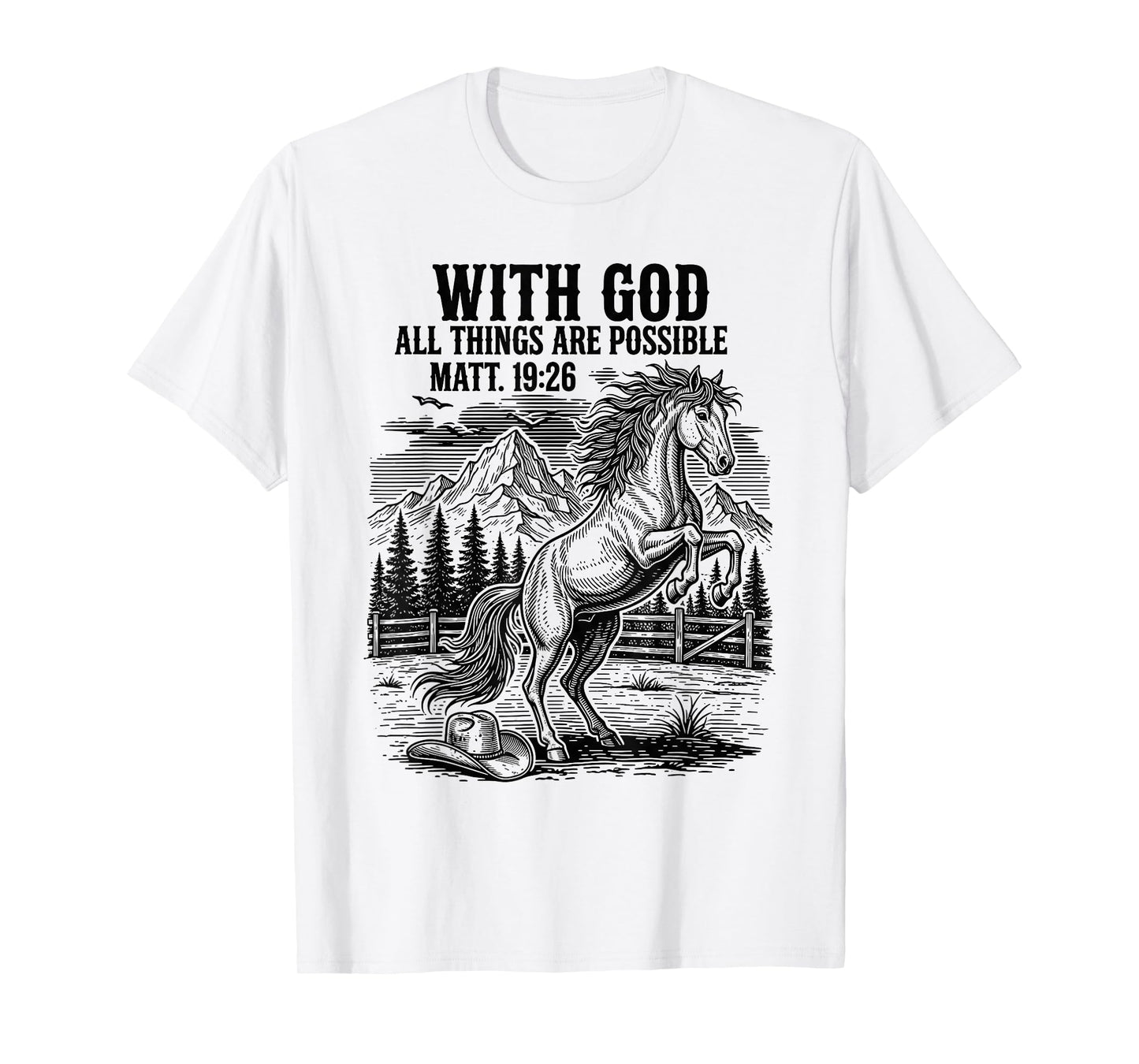 Cowboy Bible Scripture Verse Western Jesus for Mens Jockey T-Shirt