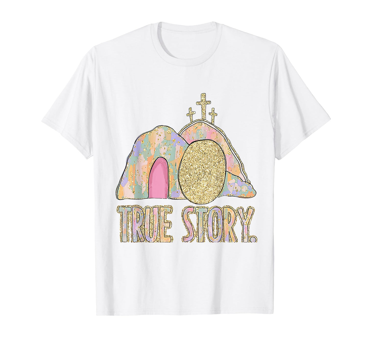 He Is Risen Cross Jesus Easter Day Christians True Story T-Shirt