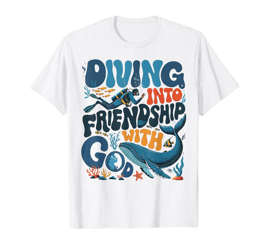 Diving Into Friendship With God Beach Scuba VBS 2025 T-Shirt