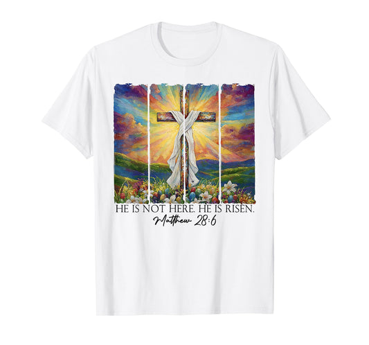 He is Risen Aesthetic Jesus Cross Easter Christian Religious T-Shirt