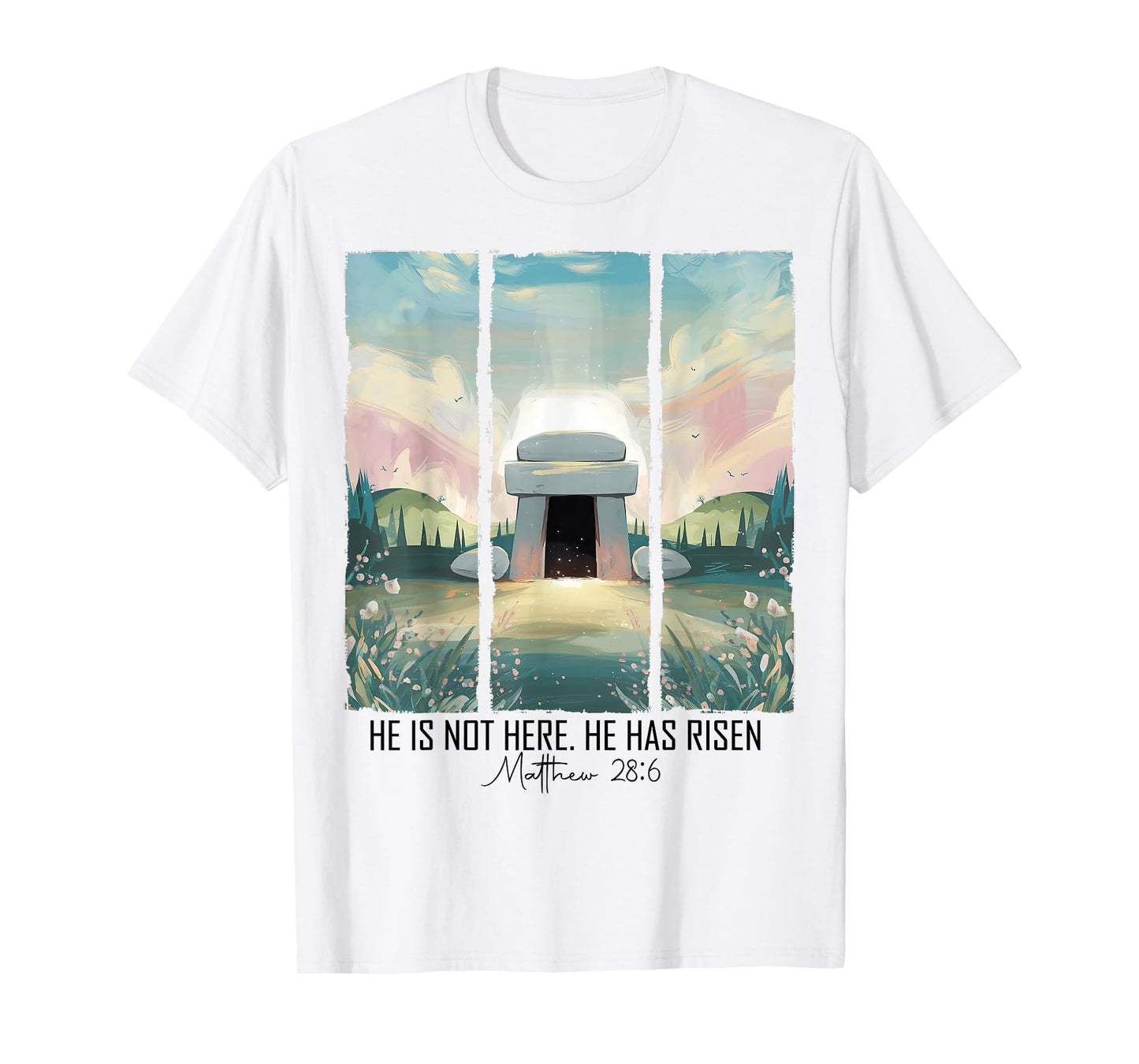 He Is Risen Easter Christian Empty Tomb Jesus Resurrection T-Shirt