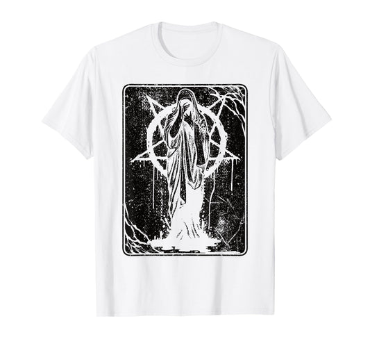 Black Satanic Occult Dark Art Evil 666 Pentagram Antichrist T-Shirt