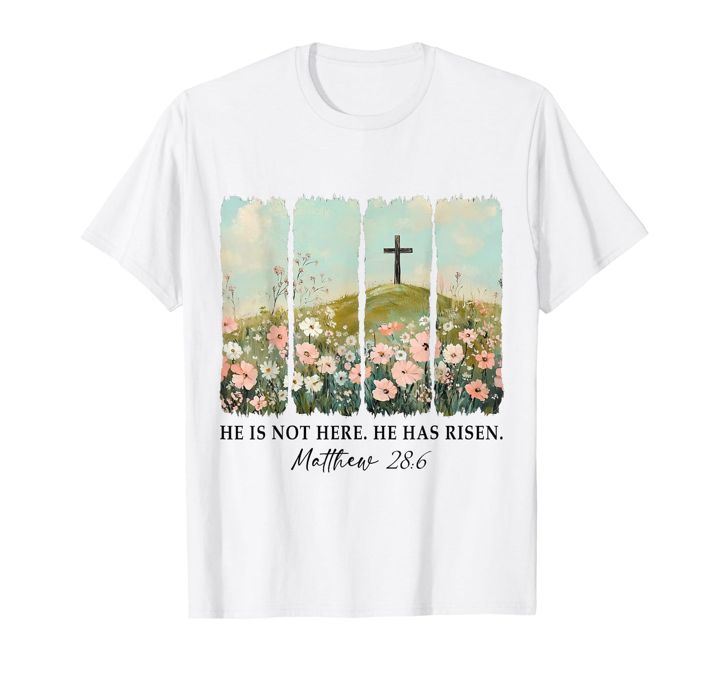 Easter Christian Jesus He Is Not Here He Has Risen Matthew T-Shirt