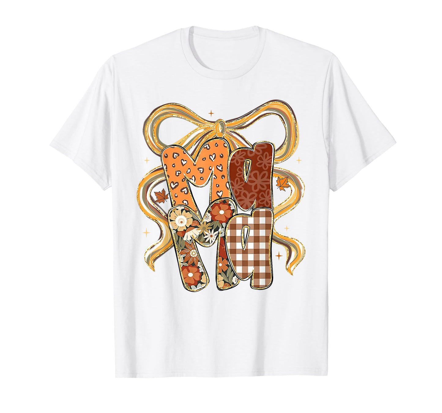 Mama Coquette Bows Mom Floral Fall Vibes Thanksgiving Women T-Shirt
