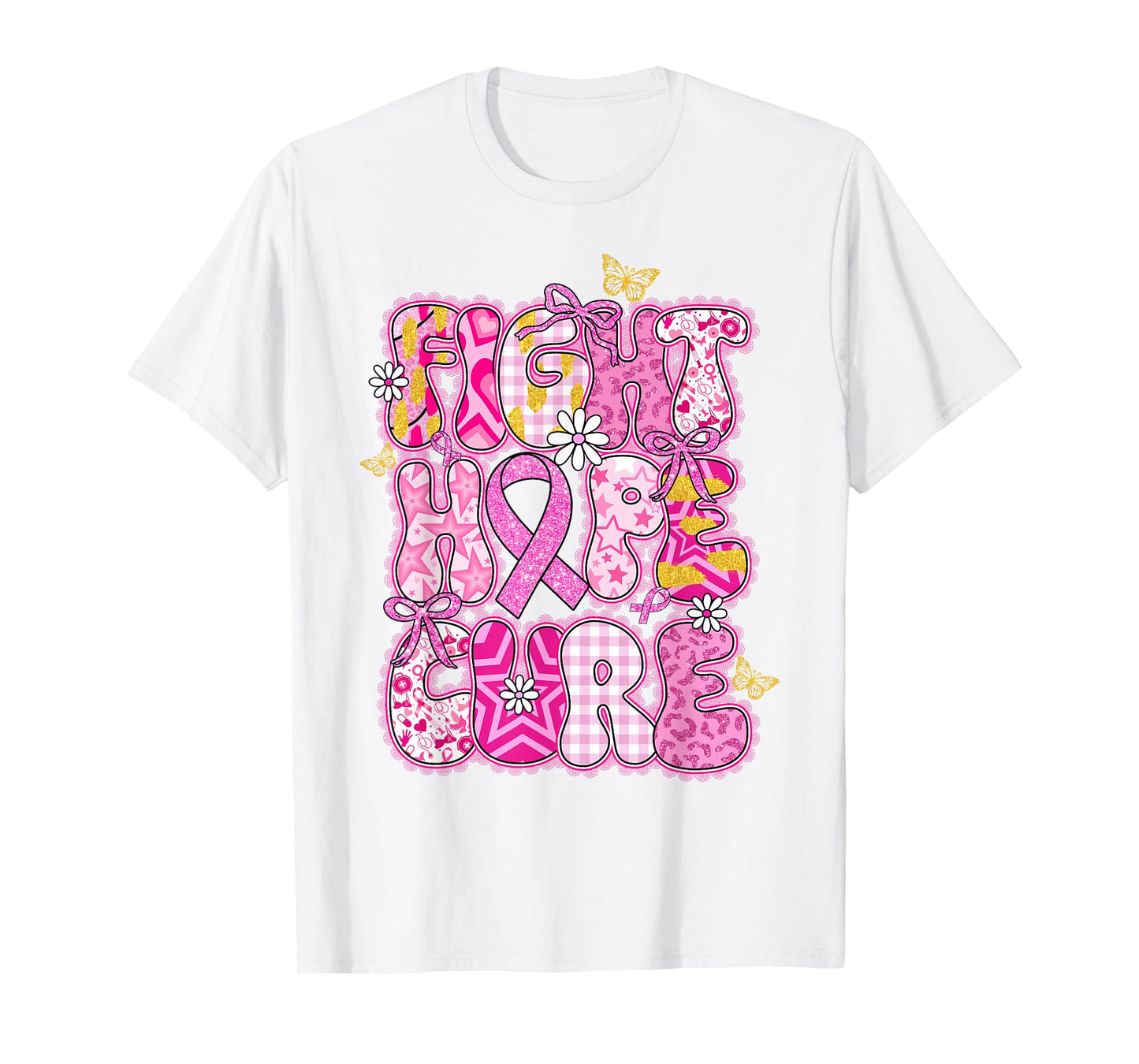 Faith Hope Cure Breast Cancer October We Wear Pink Women T-Shirt