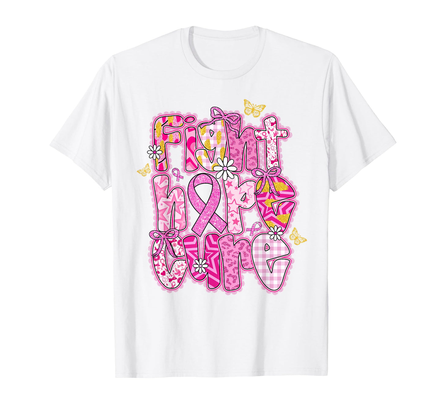 Faith Hope Cure Breast Cancer October We Wear Pink Women T-Shirt