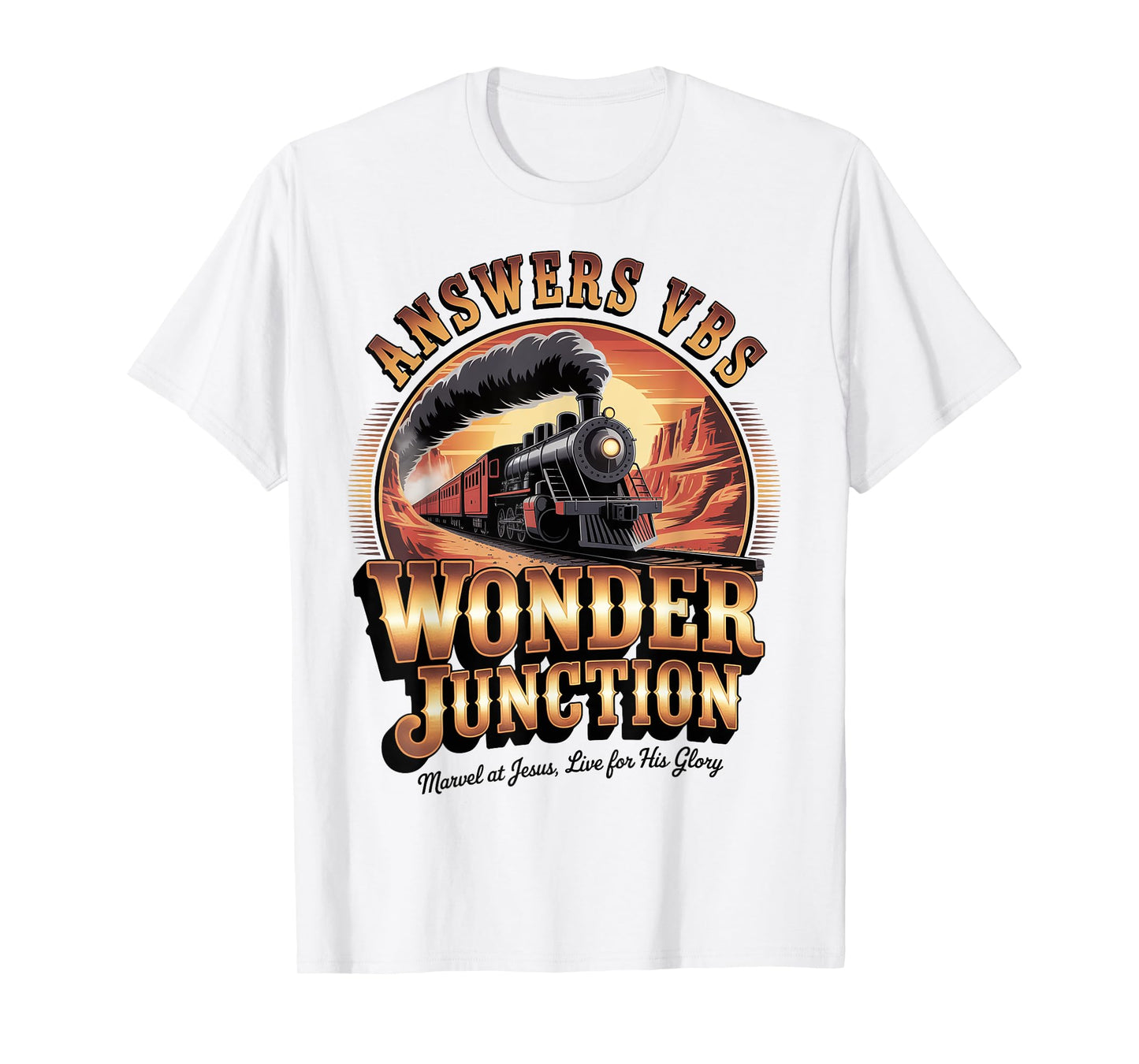 Answers VBS Wonder Junction Christian Train Vintage T-Shirt