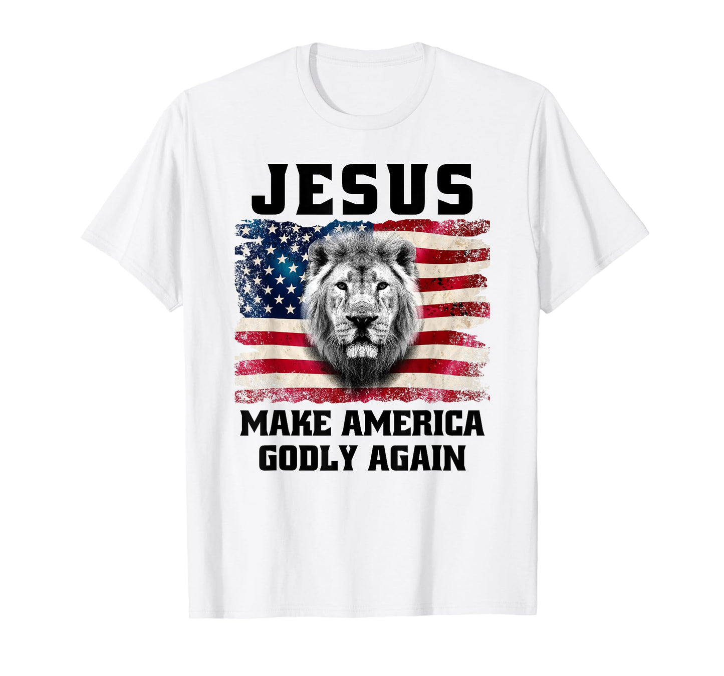 Christian Faith Jesus Make America Godly Again USA Flag T-Shirt