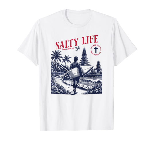Salty Bible Verse Christian Faith Based Jesus Beach Modest T-Shirt