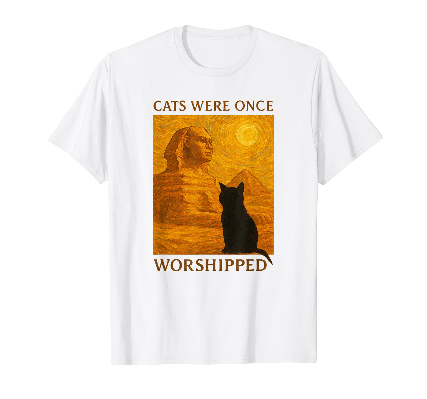 Cat God Worshipped Ancient Egypt Sphinx Funny Cat Meme T-Shirt