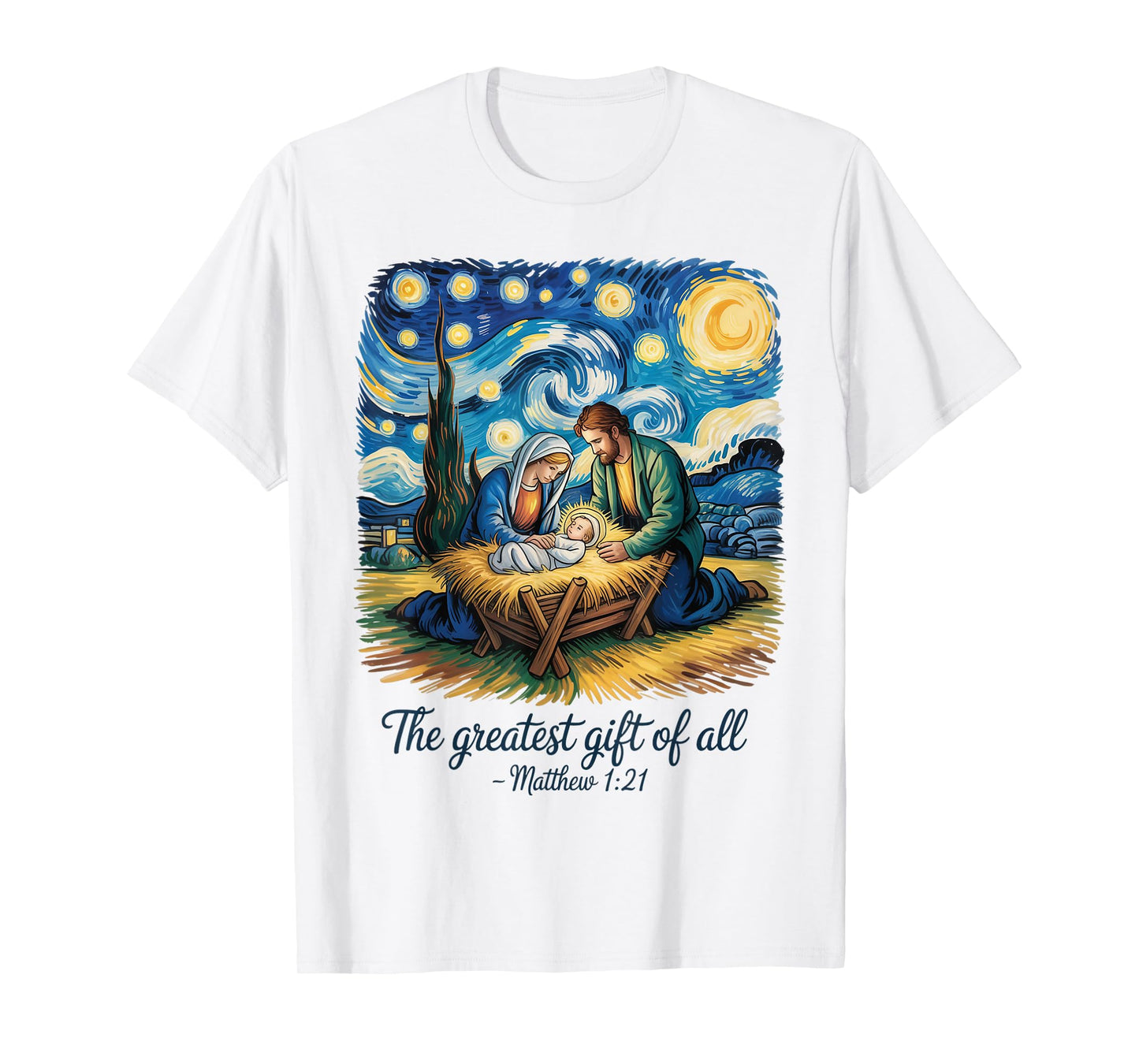 Christmas Nativity Scene Greatest Gift of All Jesus Faith T-Shirt