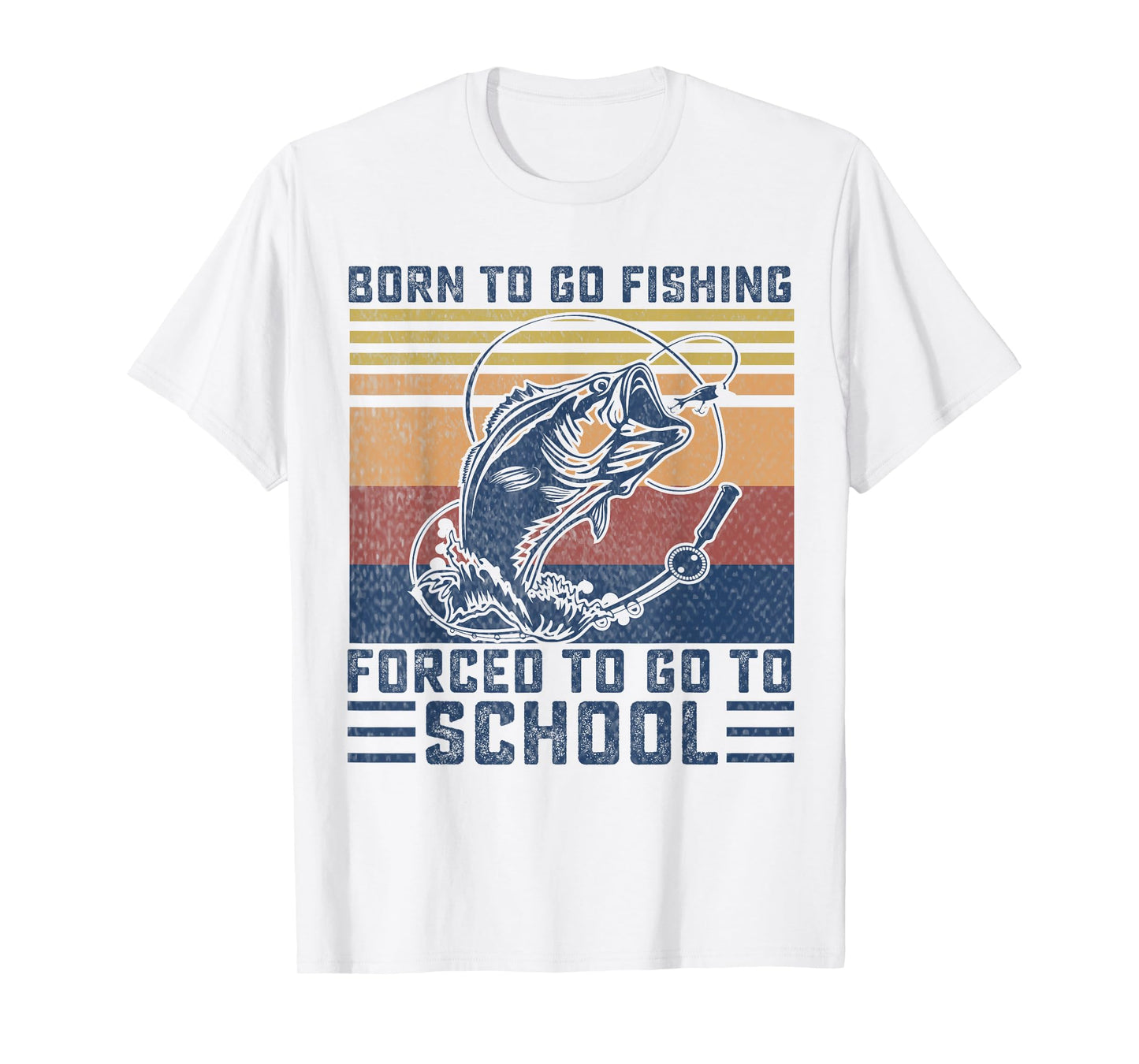 Funny Born To Go Fishing Bass Fish Fisherman Boys Kids T-Shirt