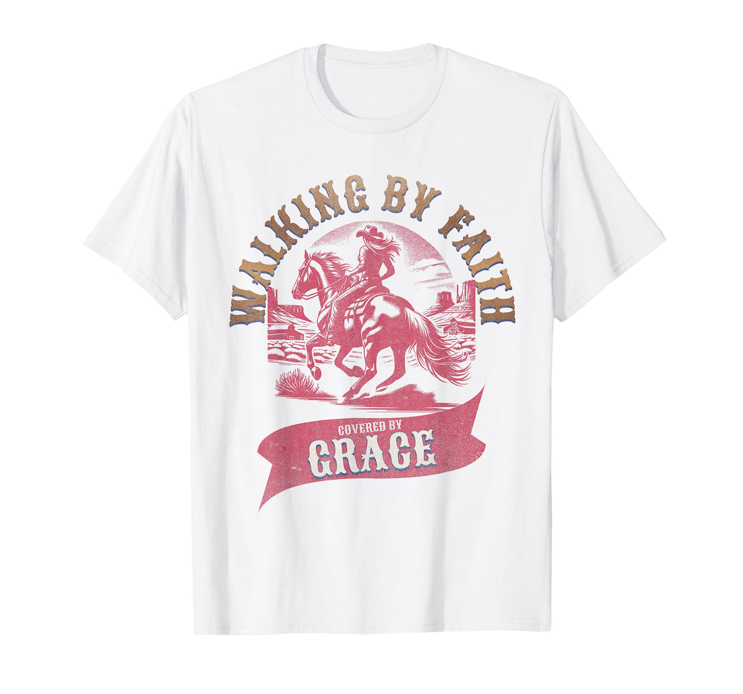 Christian Cowgirl Grace Covered Western Jesus Faith Based T-Shirt
