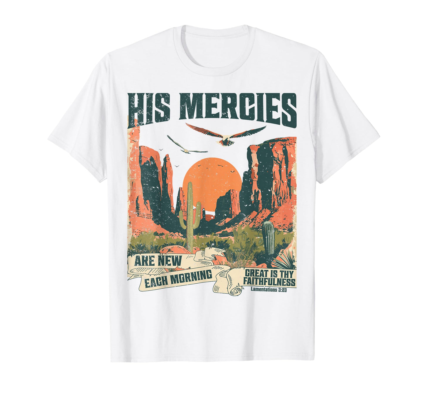Boho Christian Verse Jesus Faith Based His Mercies Are New T-Shirt