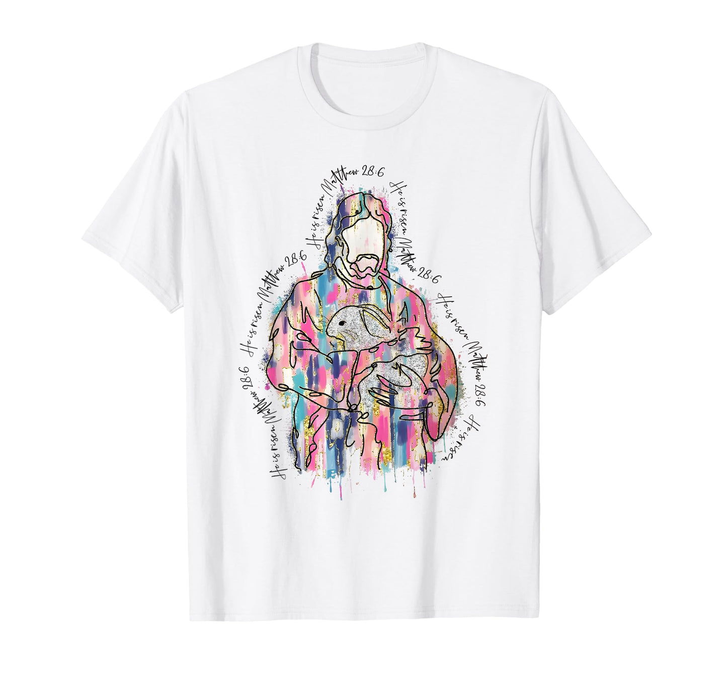 He is Risen Jesus Christian Happy Easter Women Kids Girls T-Shirt