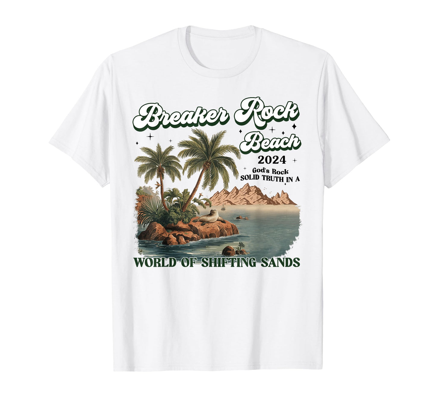 Breaker Rock Beach God's Rock Solid Beach VBS 2024 Retro T-Shirt for Men Women