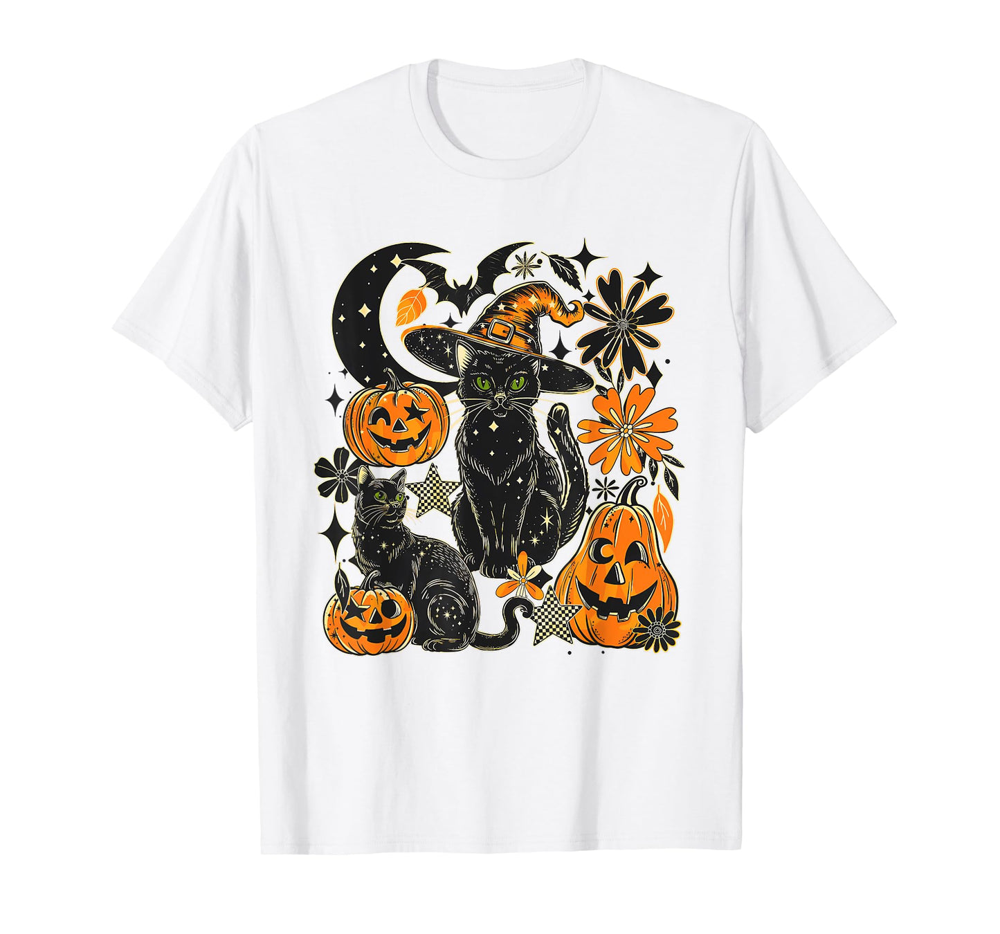 Black cat Pumpkin Halloween T-Shirt
