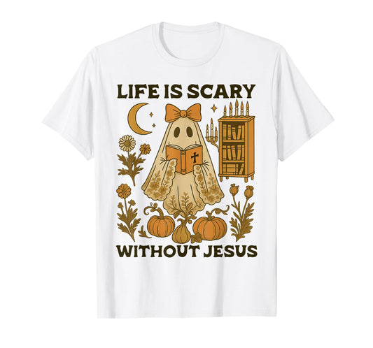 Spooky Life is Scary Without Jesus Christian Halloween T-Shirt