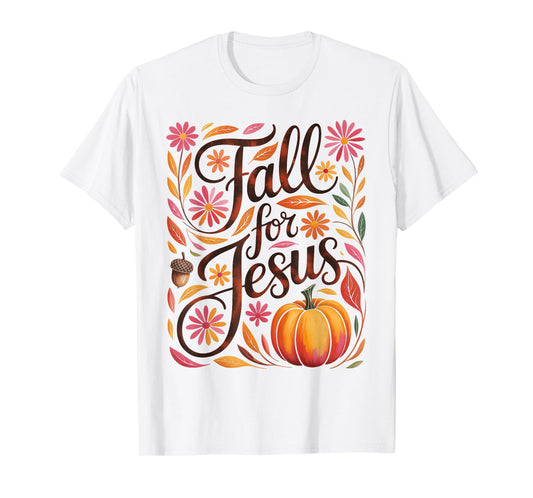 Fall For Jesus Autumn Christian Thanksgiving Boho Pumpkin T-Shirt