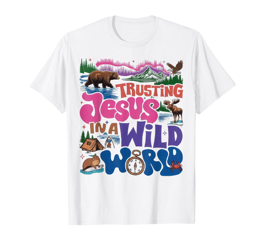 Trusting Jesus In A Wild World VBS 2025 Christian Bible T-Shirt