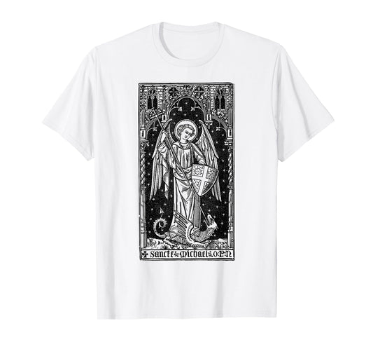 Saint Michael The Archangel Defeating Satan Christian T-Shirt