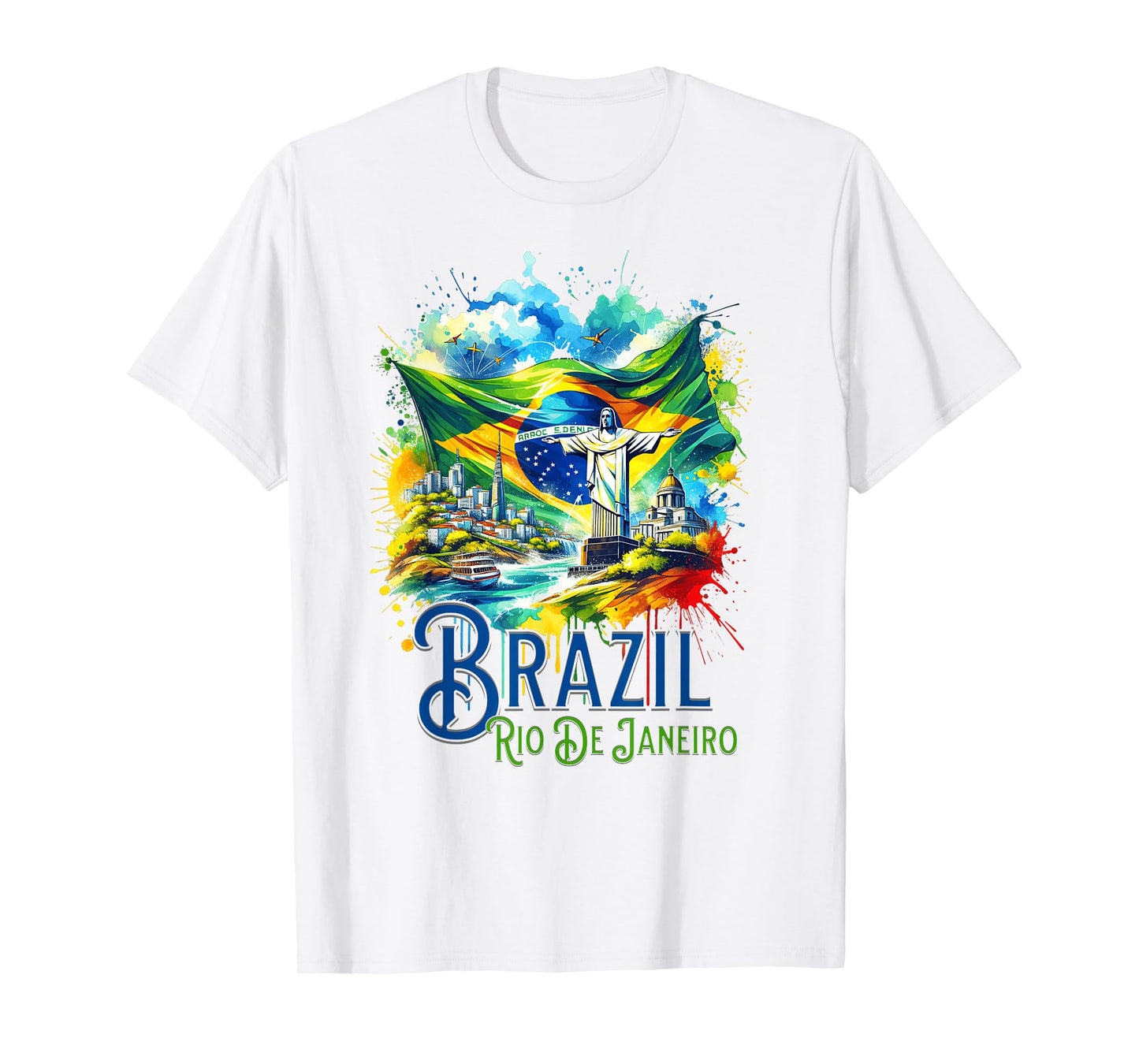Rio De Janeiro Brazil Christ The Redeemer Brasil Flag Brazil T-Shirt