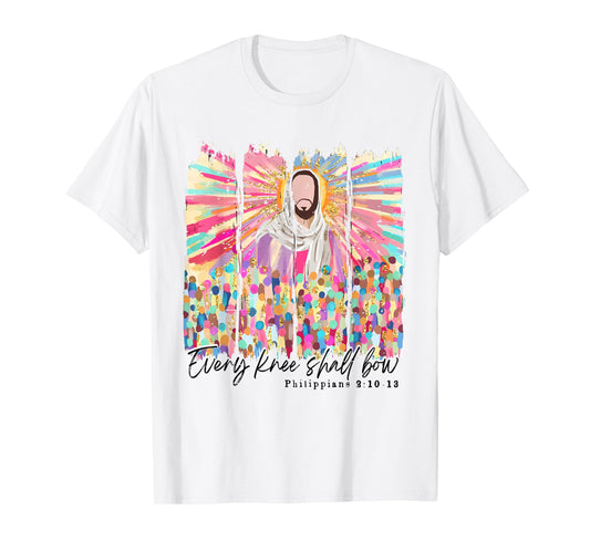 Every Knee Shall Bow Bible Verse Funny Christian Easter Day T-Shirt