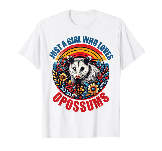 Girls Opossums-Shirt Kids Teen Just A Girl Who Loves Possum T-Shirt