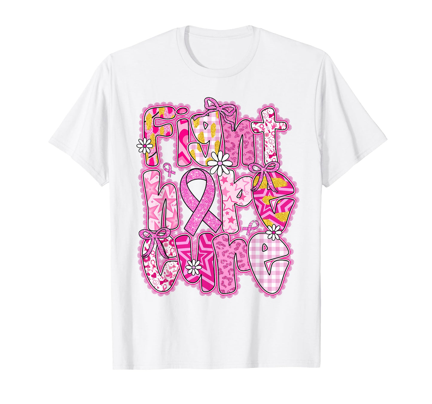 Faith Hope Cure Breast Cancer October We Wear Pink Women T-Shirt