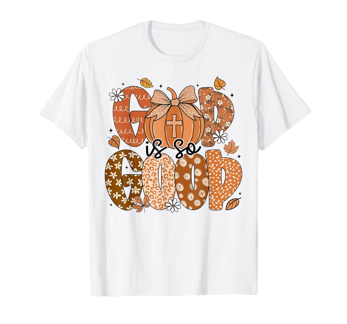 God is So Good Pumpkin Leopard Christian Faith Autumn T-Shirt