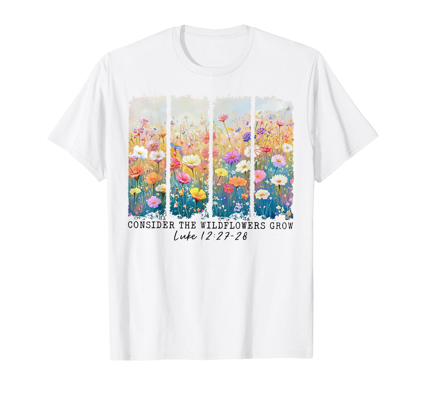 Consider The Wildflowers Retro Christian Bible Verse Easter T-Shirt