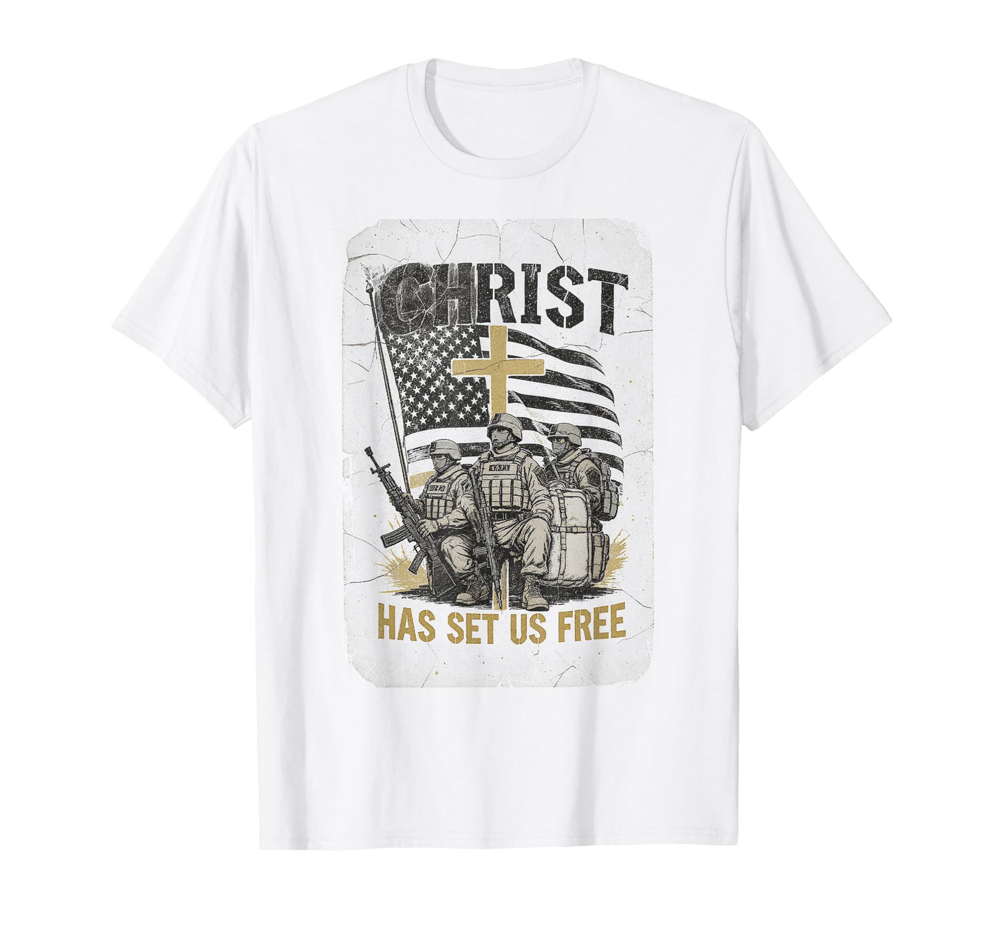 Patriotic Christian Freedom Faith Message American Believer T-Shirt