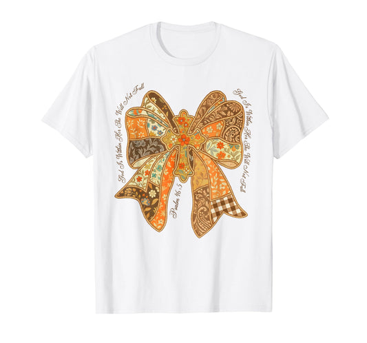 She Will Not Fall Jesus God is Within Her Coquette Christian T-Shirt
