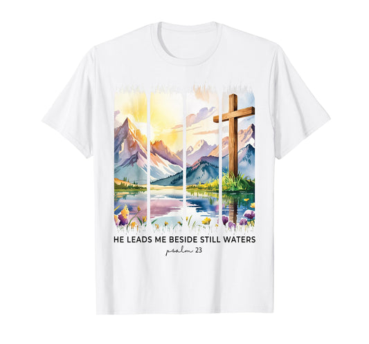Faith Encouragement Gifts Christian Girl Women Psalm 23 T-Shirt