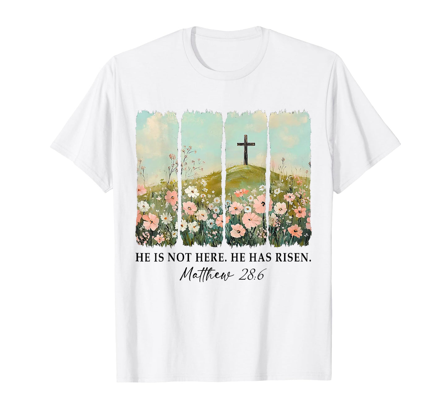 Easter Christian Jesus He Is Not Here He Has Risen Matthew T-Shirt