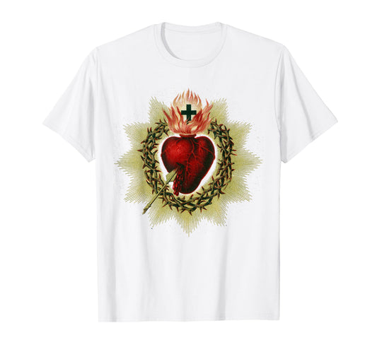 Devotion to The sacreded Heart of Jesus Vintage Catholic Art T-Shirt