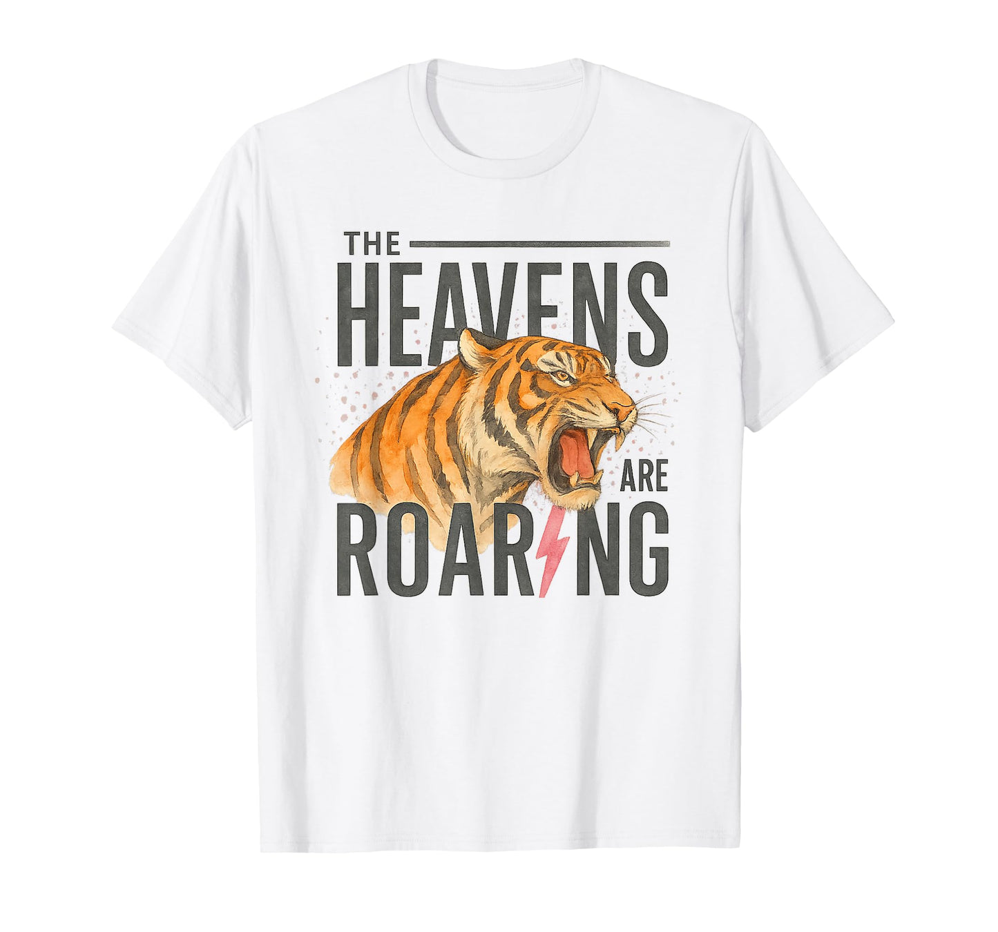 The Heavens are Roaring Tiger Christian Lightning Design T-Shirt