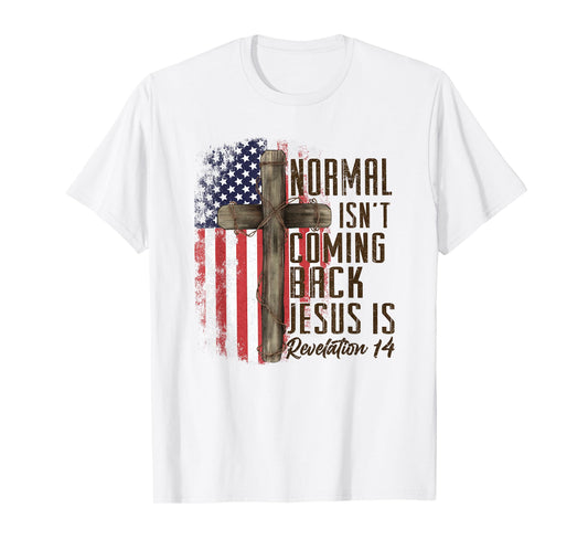 Normal Isn't Coming Back Jesus Is Christian American Flag T-Shirt