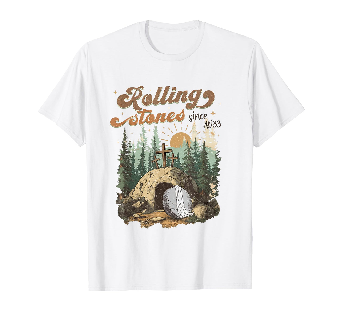 The Stone Was Rolled Away He Is Alive Retro Christian Easter T-Shirt