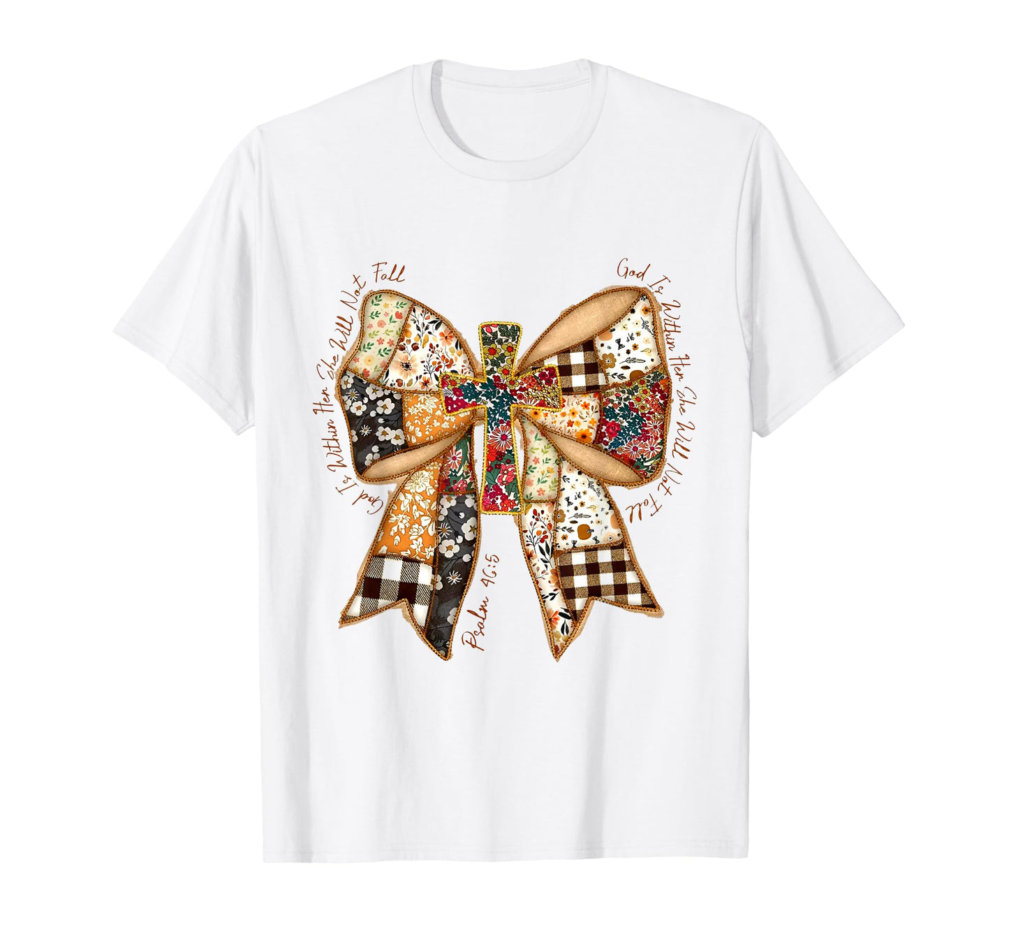 God is Within Her She Will Not Fall Coquette Funny Christian T-Shirt