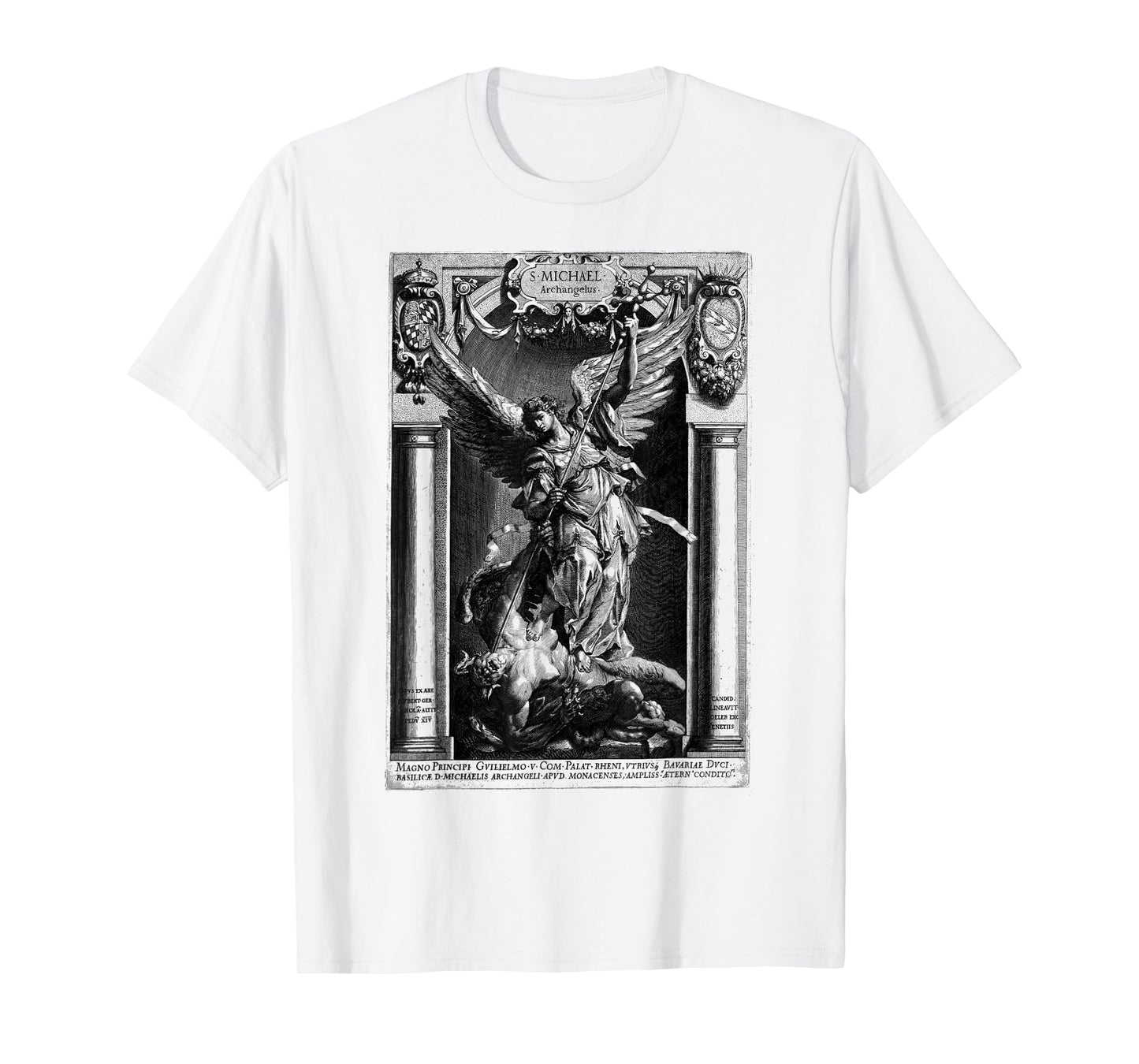 Saint Michael the Archangel Defeating Satan Christian T-Shirt