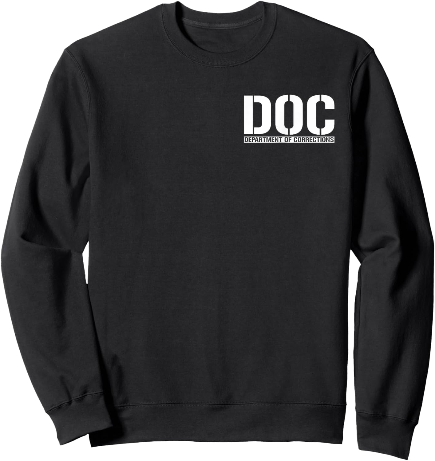 Doc Department of Corrections Inmate Officer Costume Sweatshirt - Sweatshirt | Black