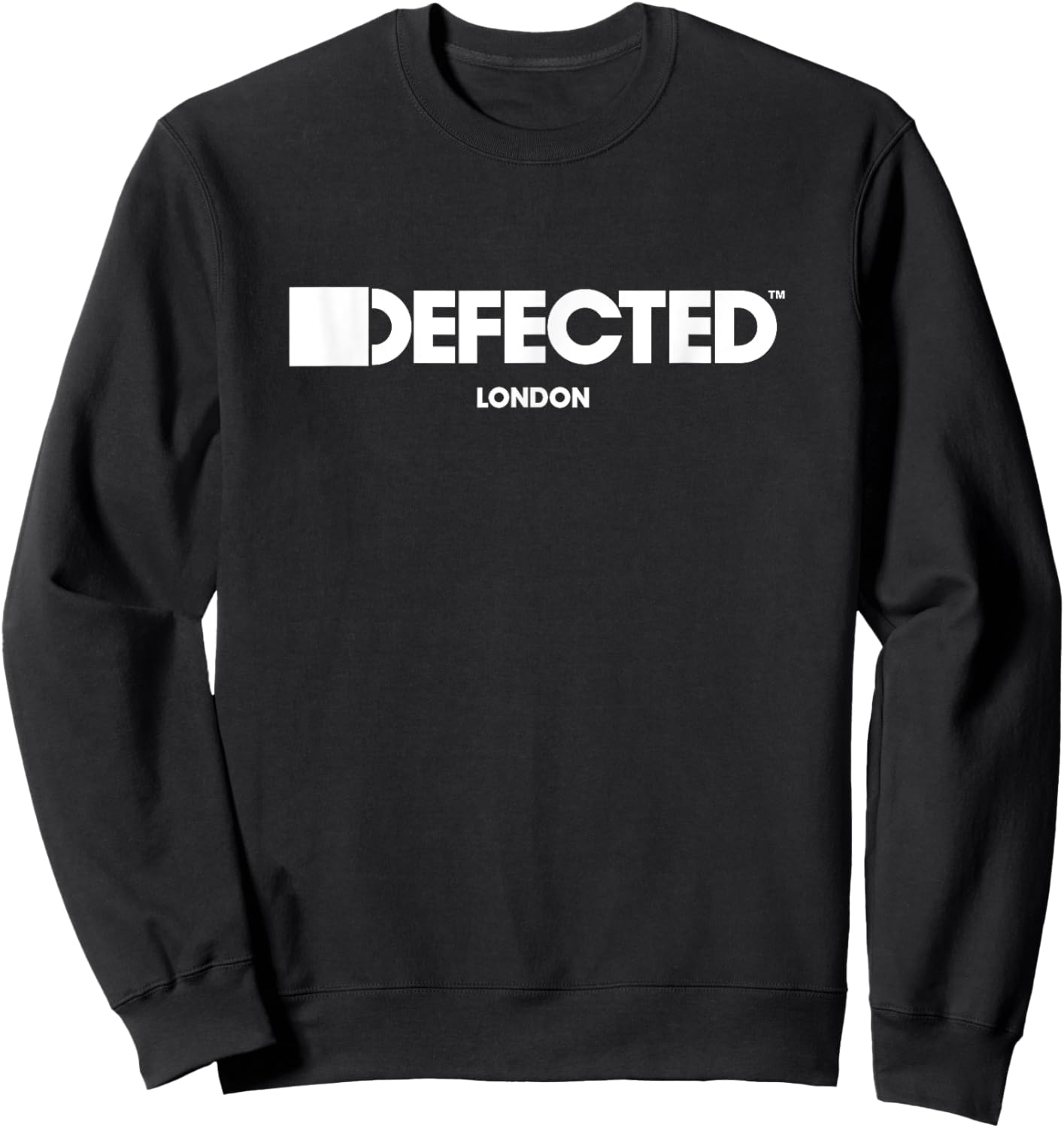 Defected London White Print Sweatshirt - Sweatshirt | Black