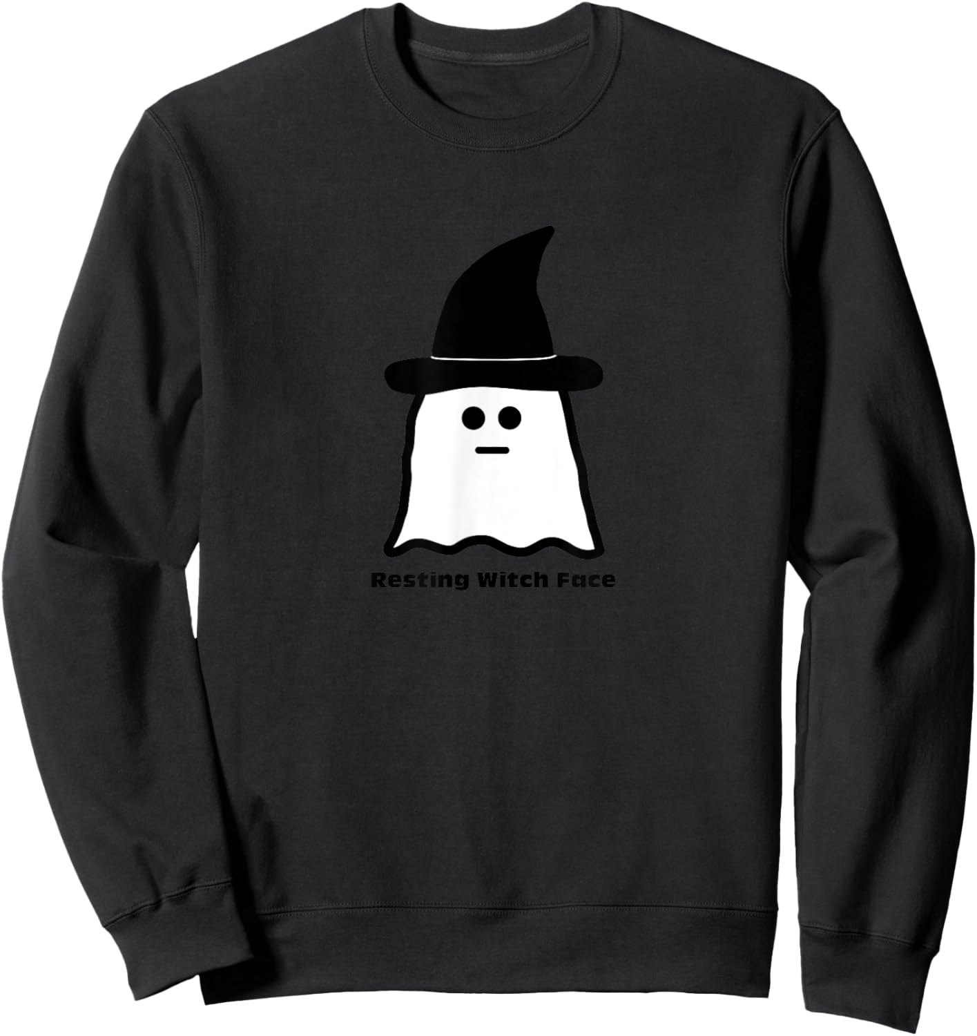 Resting Witch Face Funny Ghost Halloween Sweatshirt - Sweatshirt | Black