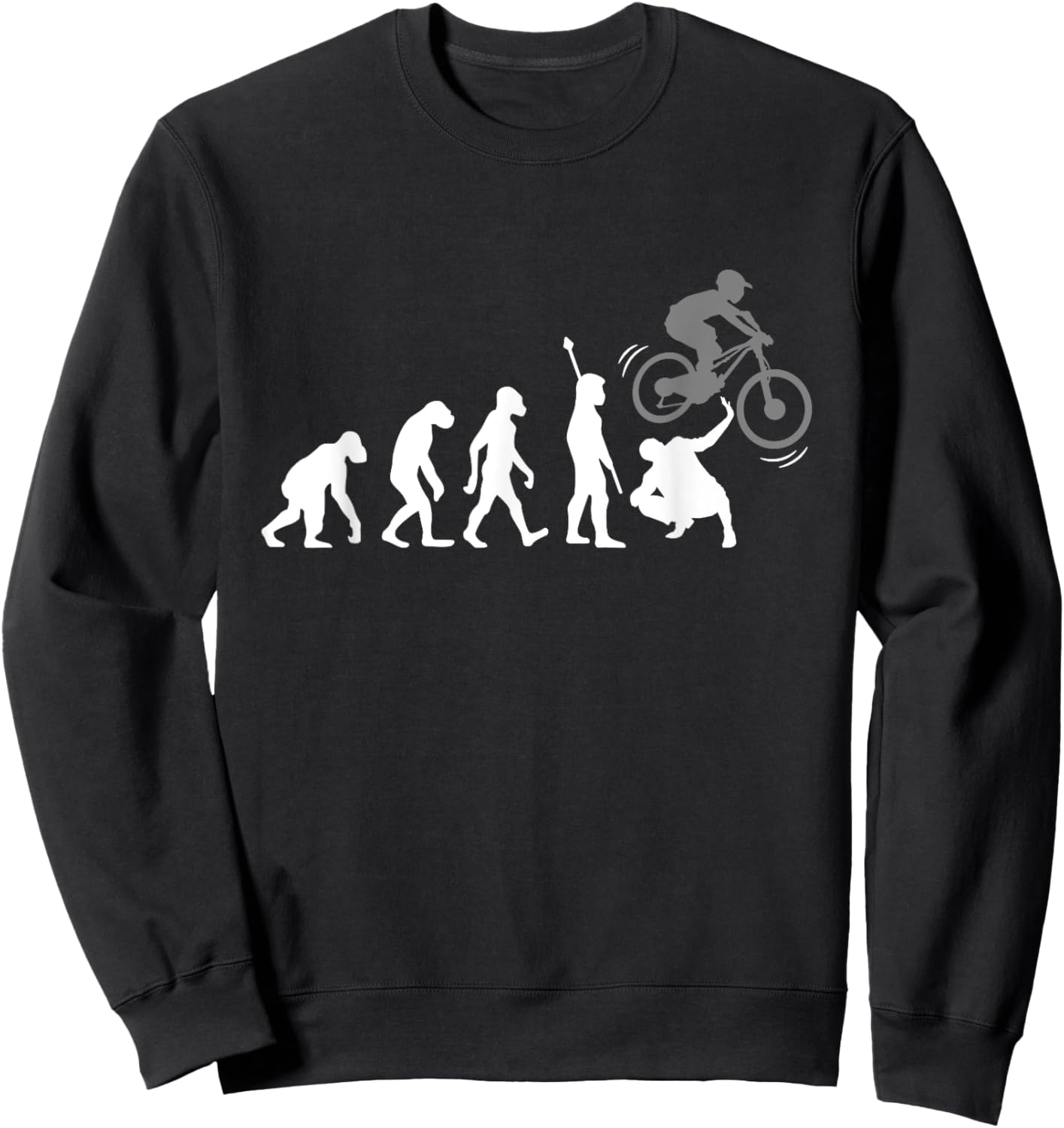 Cool MTB Evolution Bicycle Funny Cycle Mountain Bike Lovers Sweatshirt - Sweatshirt | Black