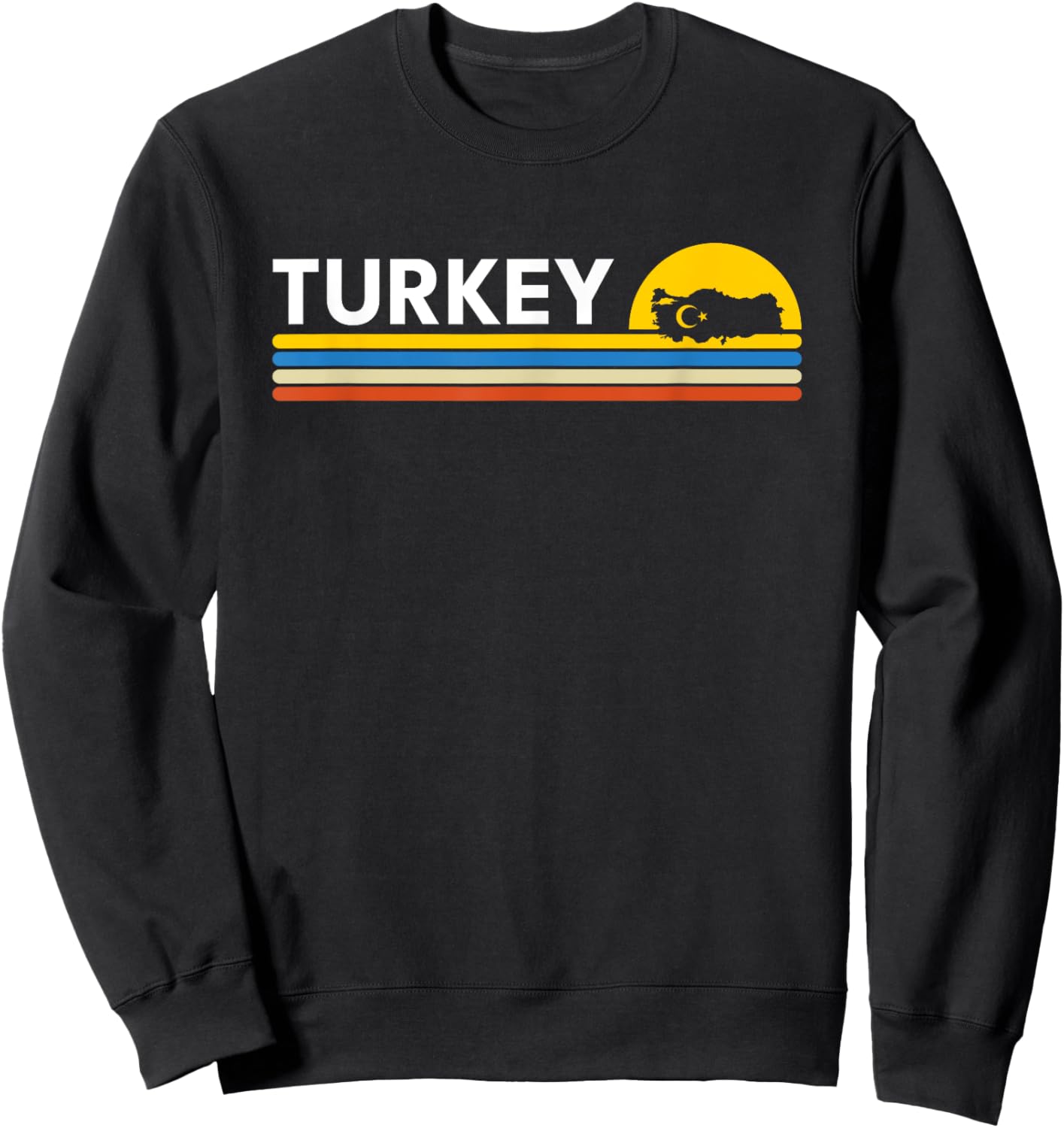 Turkey Country Map Vintage Retro Souvenirs Sweatshirt - Sweatshirt | Black