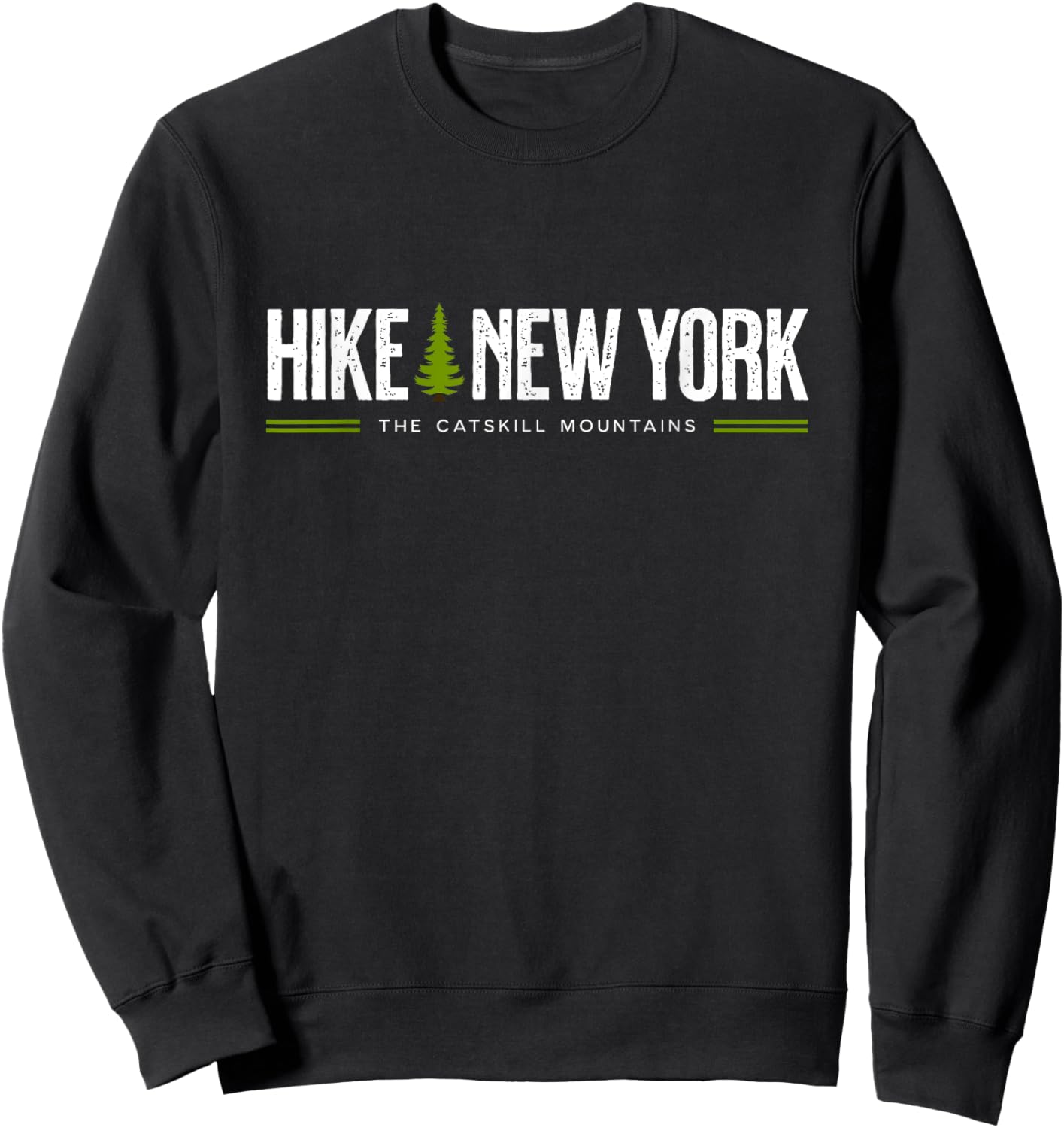 New York The Catskills Hike Tree Retro Graphic Sweatshirt - Sweatshirt | Black