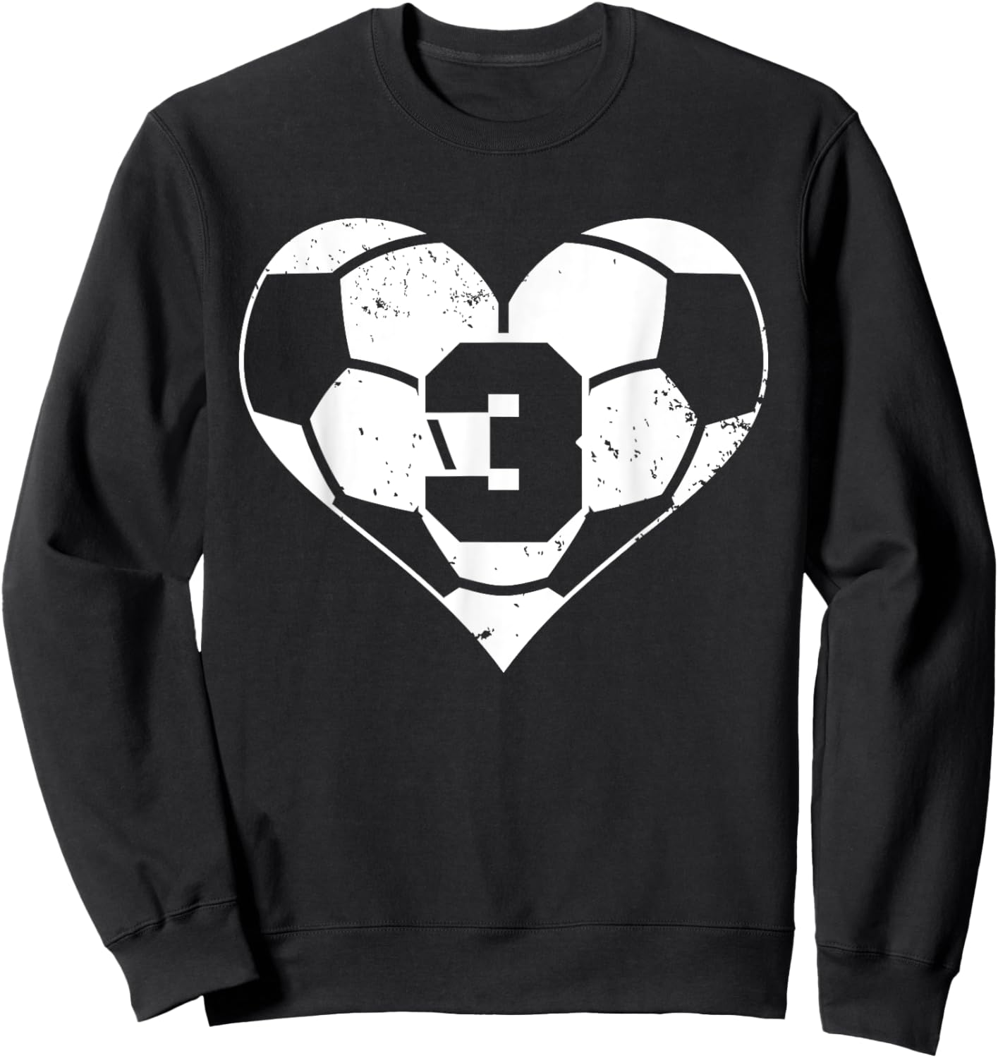 Soccer Number 3 Jersey Funny Soccer Heart Game Day Sweatshirt - Sweatshirt | Black