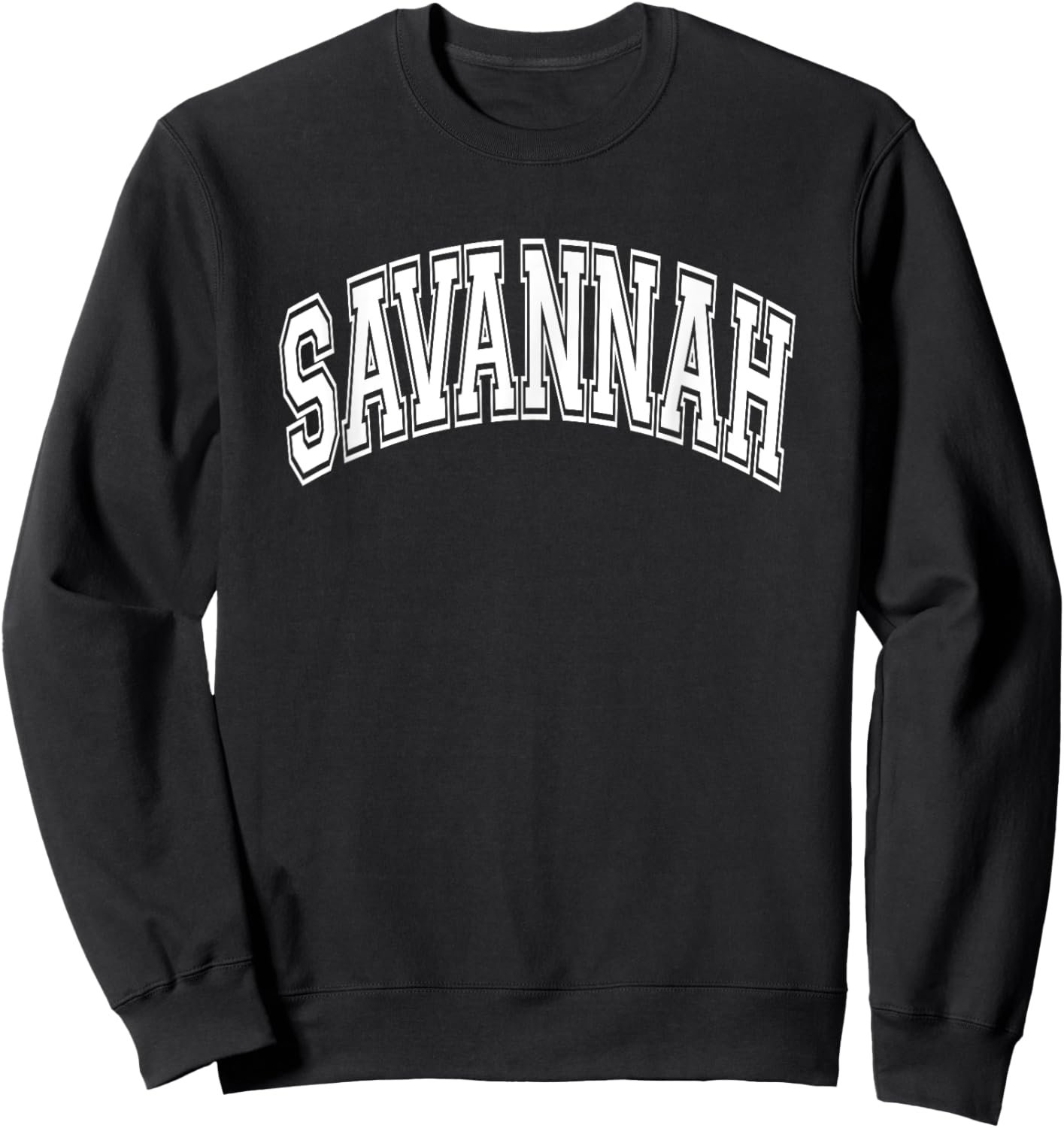 Savannah Arched White Text Sweatshirt - Sweatshirt | Black